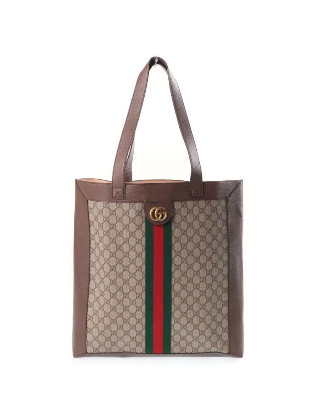 Gucci Ophidia Tote Bag Brown Leather Gold